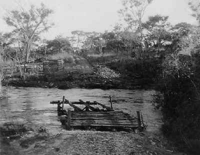 The old Kabompo Bridge, washed away.