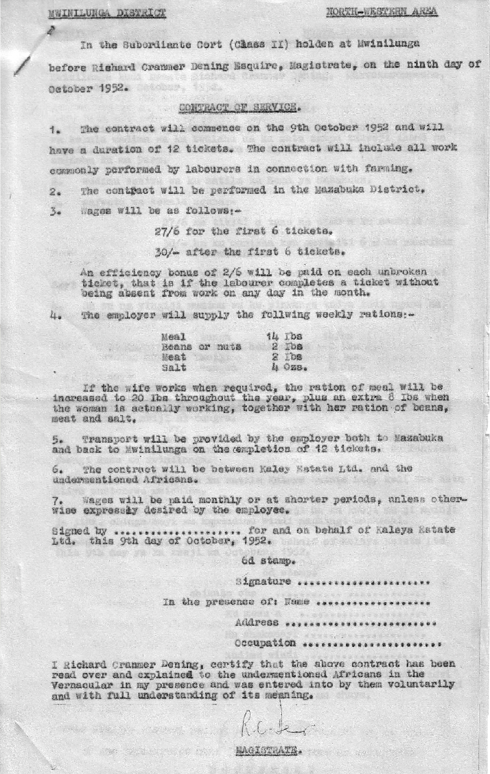 Contract of Service, English