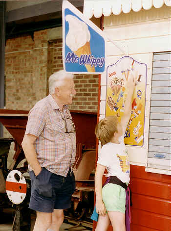 Discussing the merits of icecream with Sam.