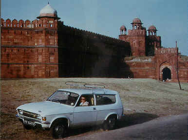 Outside the Red Fort in Delhi, India.