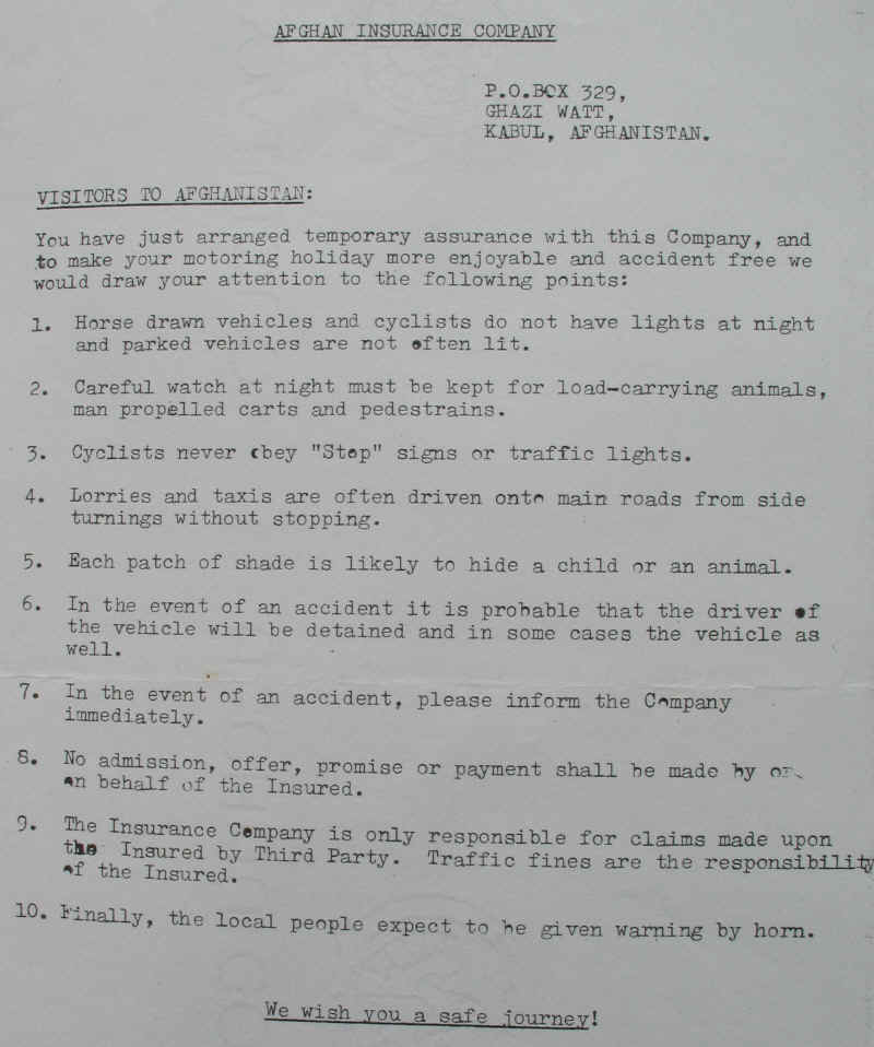 Pointers for motorists new to Afghanistan!